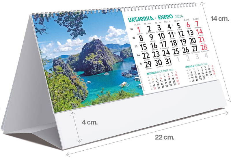 calendario sobremesa paisajes internacionales
